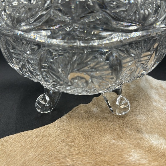 Vtg Footed Crystal Candy Dish with lid - Picture 4 of 7